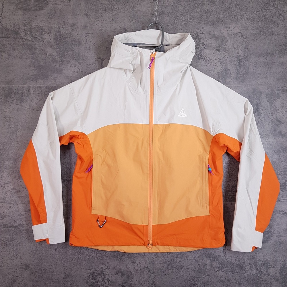 NIKE ACG Morpho Storm-Fit ADV Rain Jacket Womens XS Orange White HJ0246-110